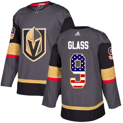 Men Adidas Golden Knights #9 Cody Glass Grey Home Authentic USA Flag Stitched NHL Jersey->washington capitals->NHL Jersey